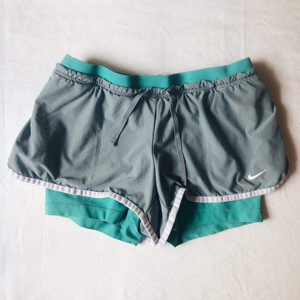 Nike Dri-Fit Teal and Gray Shorts Size S
